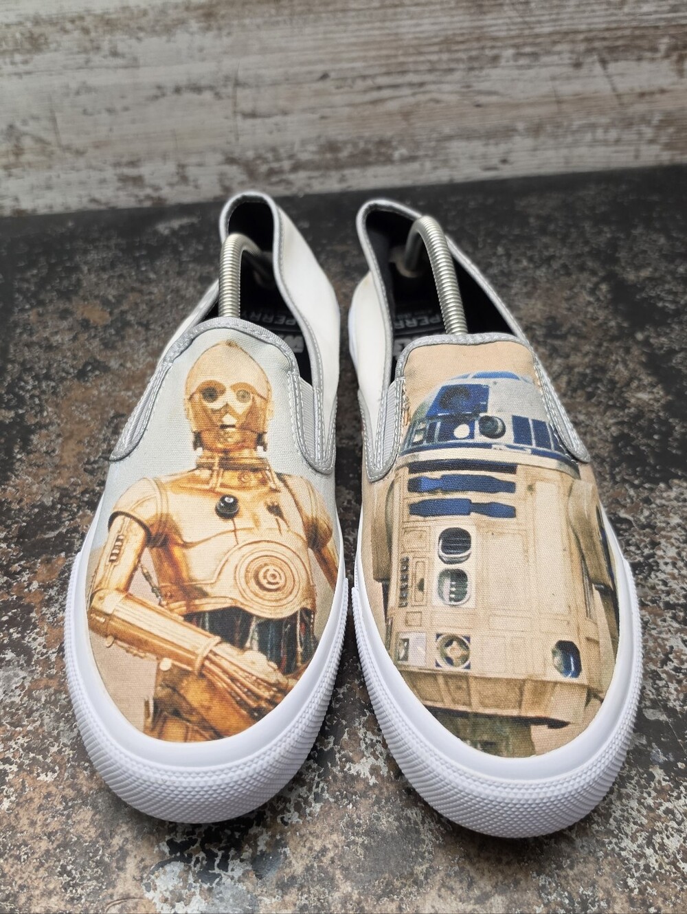 Mens Sperry X Star Wars Droids Slip On Shoes Sz 10.5 Used STS17649 R2D2 CP30